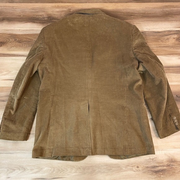 Croft & Barrow Corduroy Blazer Mens 46L 2 button Cotton Khaki Lining - Picture 13 of 15